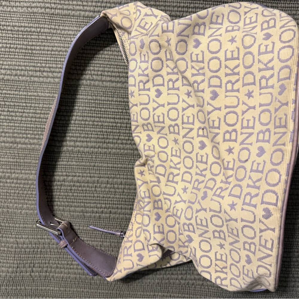 Dooney and Bourke Hobo style purse. Cream w/light purple - Picture 2 of 14